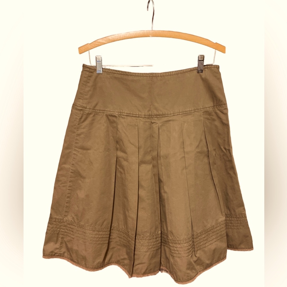 Esprit Full Brown Pleated Skirt SZ 6